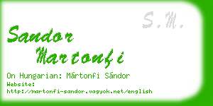 sandor martonfi business card
